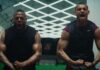 Main characters of Him flexing and yelling side by side backtothepicture.net movie still