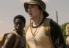Cast of The Long Walk looking into the distance with concern backtothepicture.net movie still